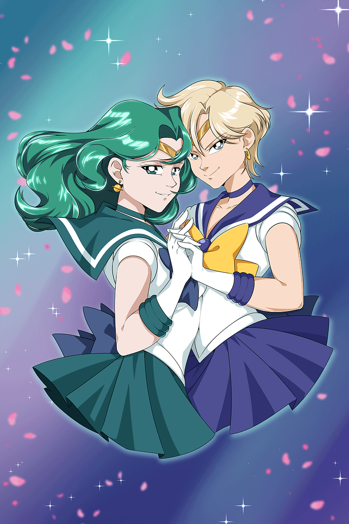 Sailor Uranus & Sailor Neptune Mini Print product image (1)
