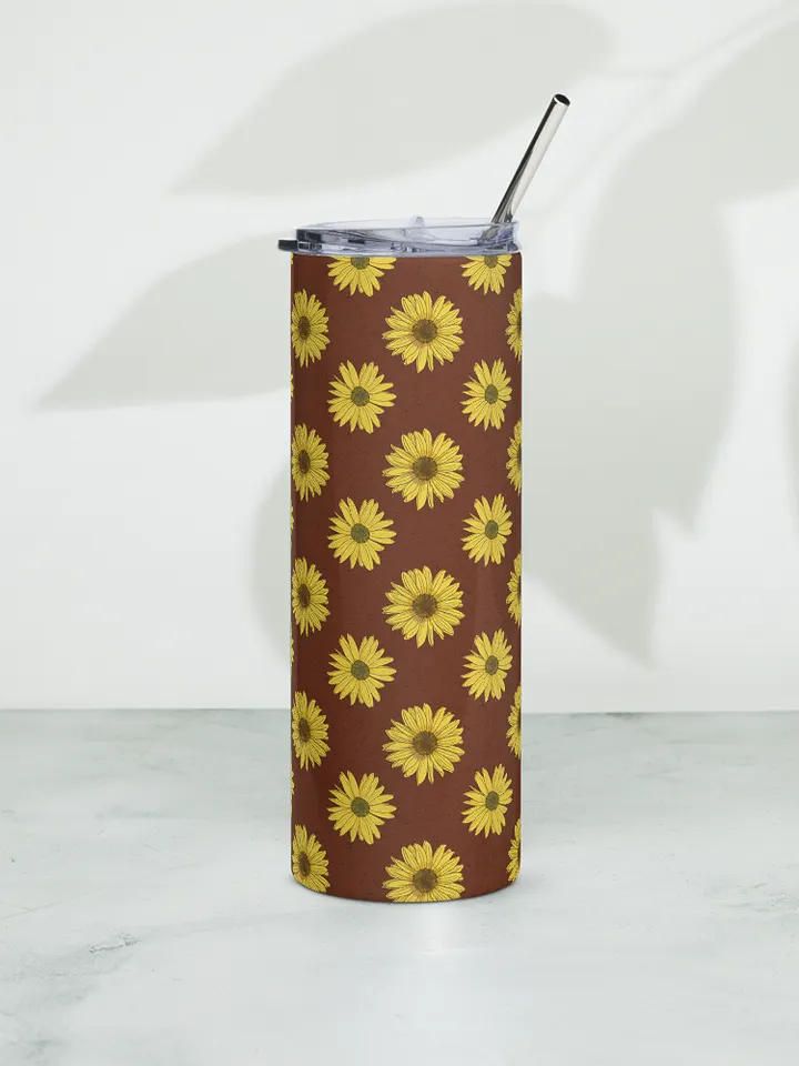 “Helianthus Sunflower Polka Dot” 20-ounce Stainless Steel Tumbler with Straw product image (1)