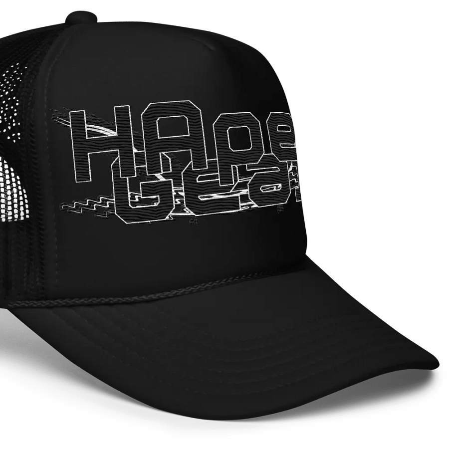 Foam Trucker Hat - Embroidery - Black HApex Gear White Logo product image (7)