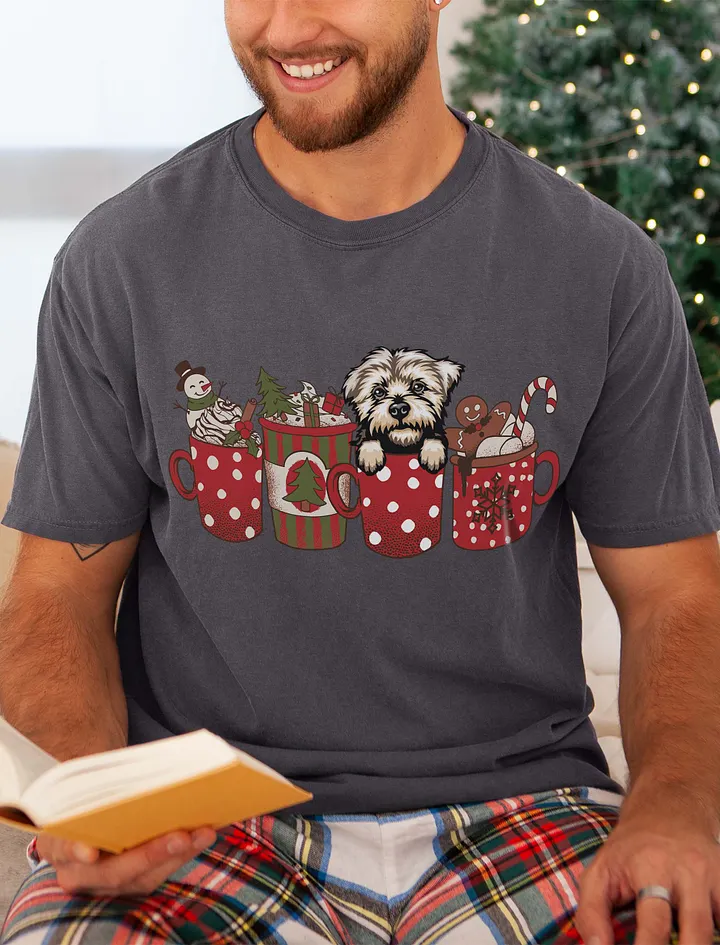 Cute Maltese in a Christmas Cup T-Shirt | Funny Christmas Pup in a Cup product image (21)
