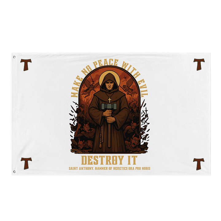Saint Anthony Hammer of Heretics Flag product image (1)