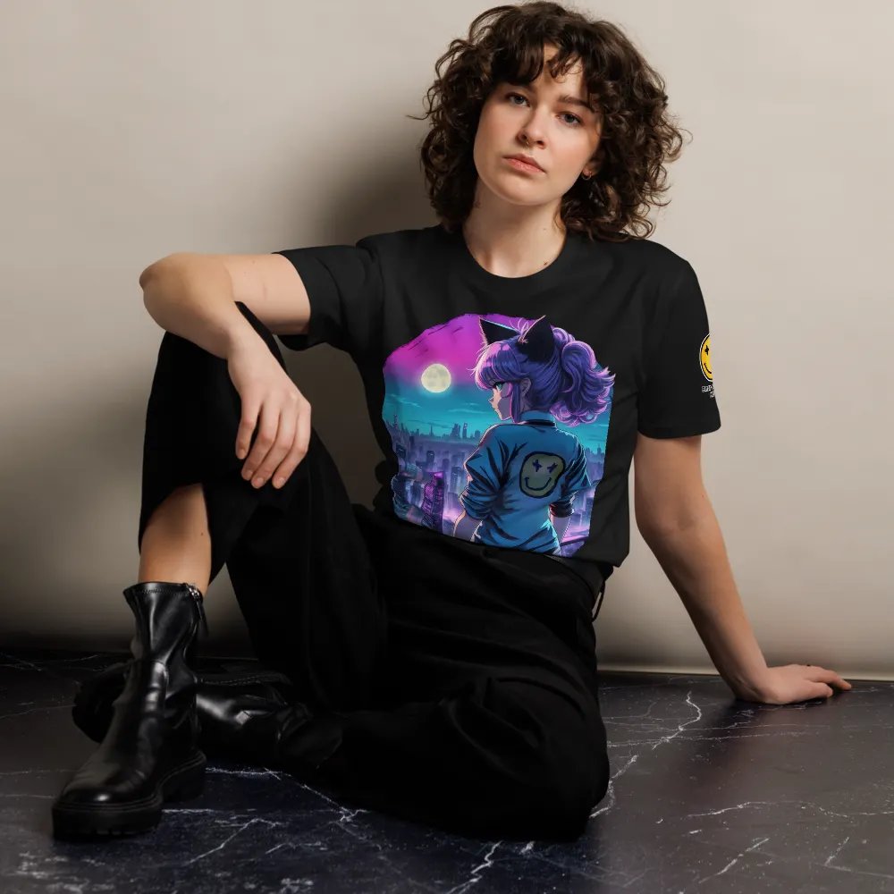 Anime Catgirl Rooftop (AS Colour Unisex Premium T-Shirt) product image (11)