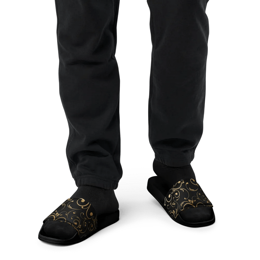 Golden Floral Swirl Men's Slides product image (12)