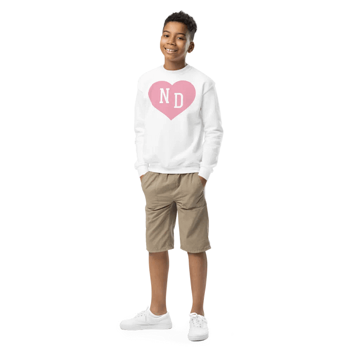 ND Heart Pink Youth Unisex Sweatshirt product image (1)