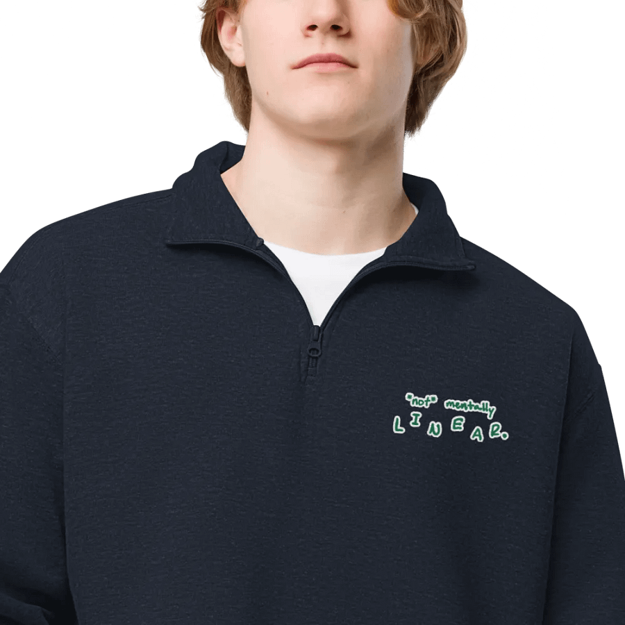 *not* mentally linear. (kelly bubble design) embroidered quarter zip product image (15)