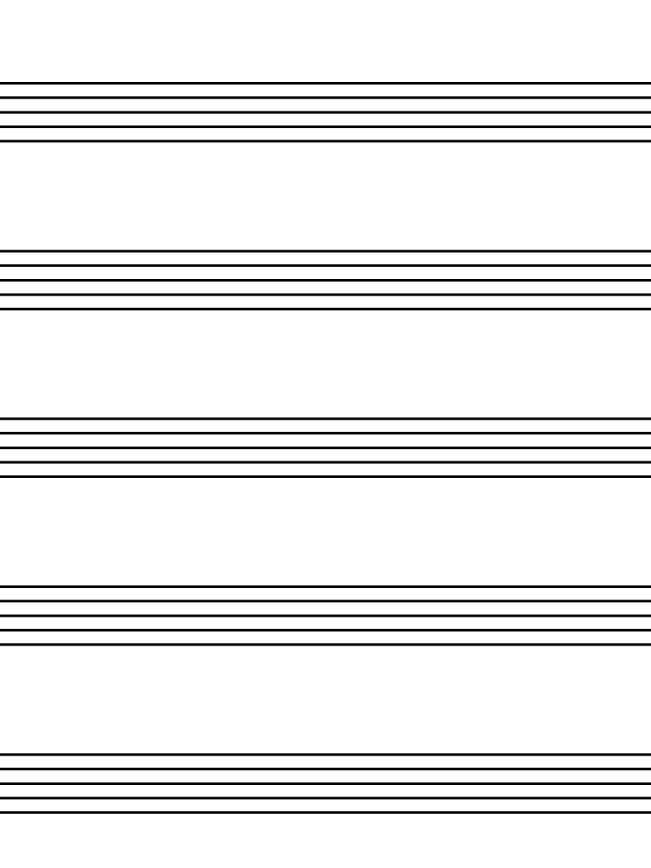 Printable Staff Paper. Treble, Bass, & Grand Staff Sheet Music Paper (PDF) product image (1)