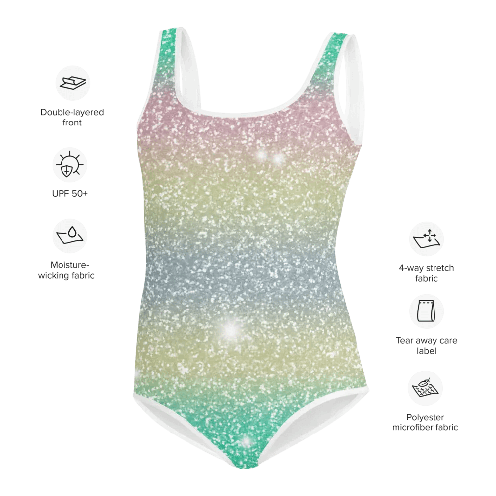 Glitter Unicorn Texture Design Youth Swimsuit (1) product image (6)