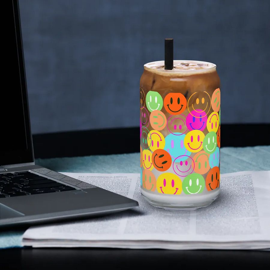 Smile emoji design - Sipper Glass product image (33)