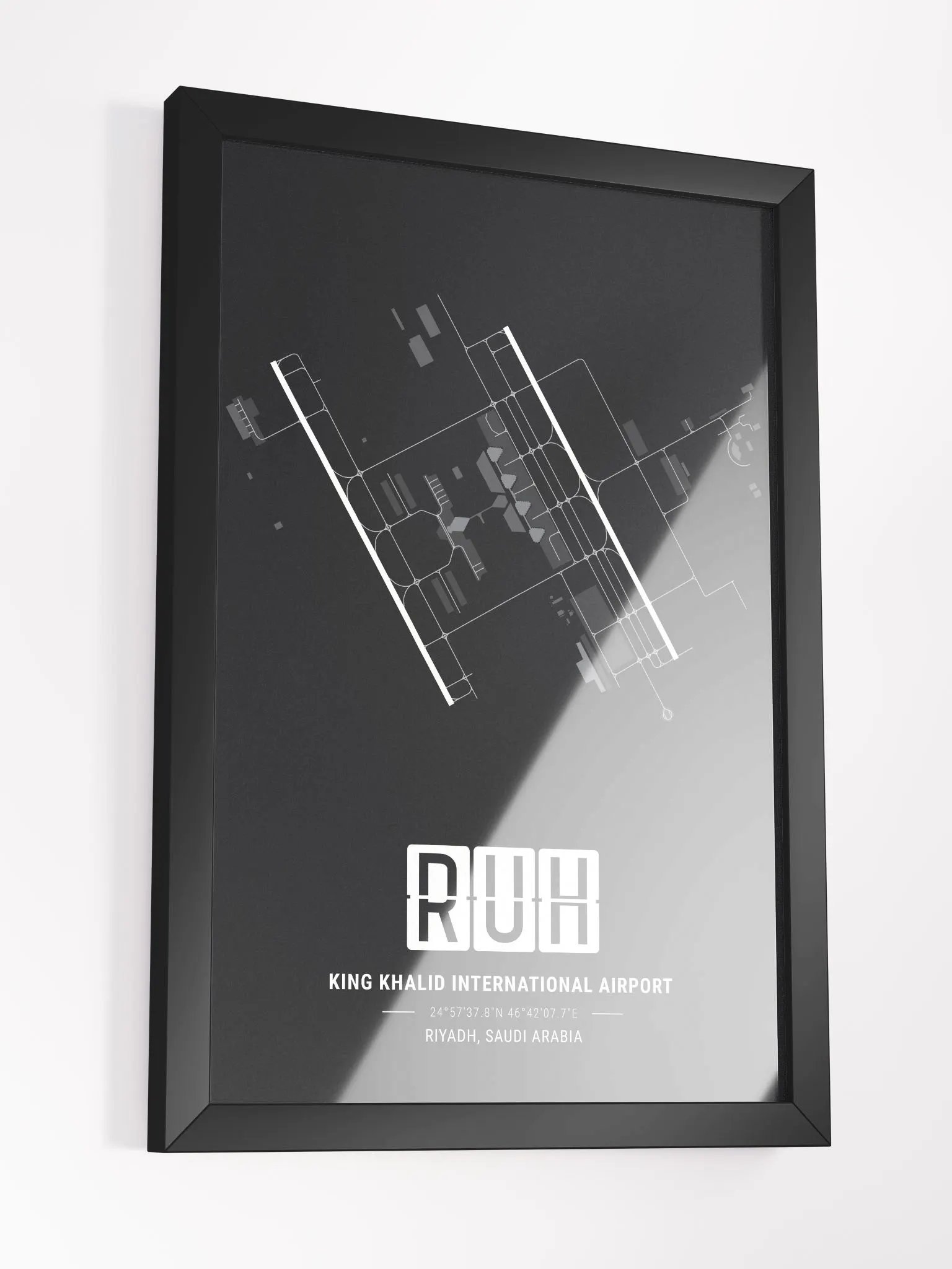 Framed Airport RUH Premium Map On Matt Paper product image (3)