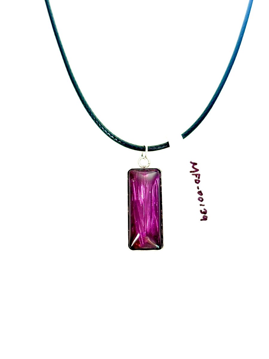 Electric Tide Pendant Necklace | Purple | Rectangle Cabochon | Monique Faella Designs™ | MFD-00139 product image (4)