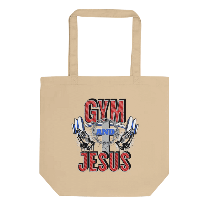 Gym And Jesus Weightlifting Divine Fitness Tote Bag product image (1)