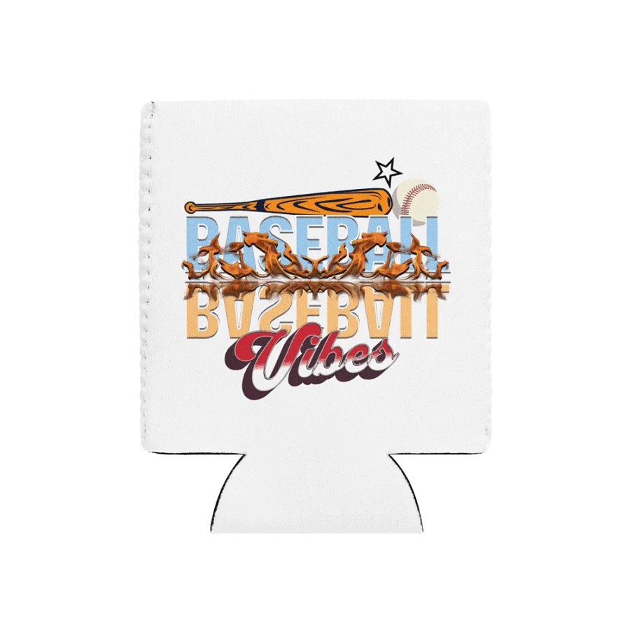 Baseball Flaming Vibes Coozie Can Cooler product image (1)