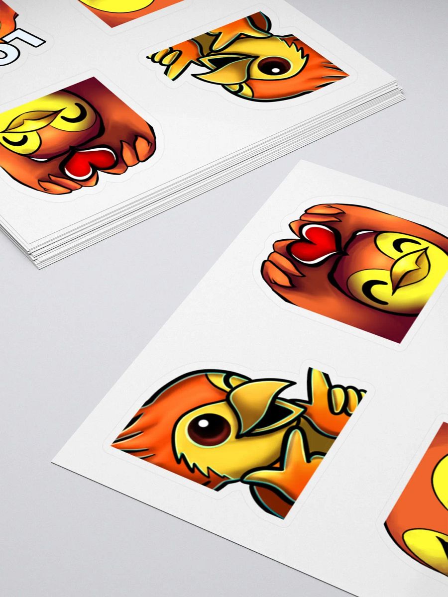 Emote Bird Kiss Cut Stickers Set product image (4)