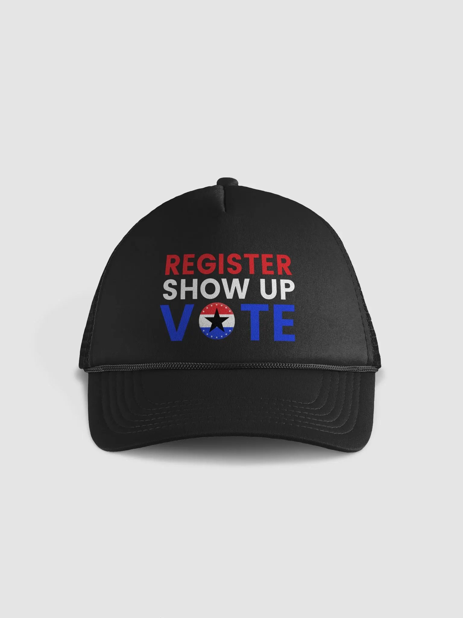 Register Show Up Vote Hat 2024 USA Election Voter Registration Foam Trucker Cap product image (1)