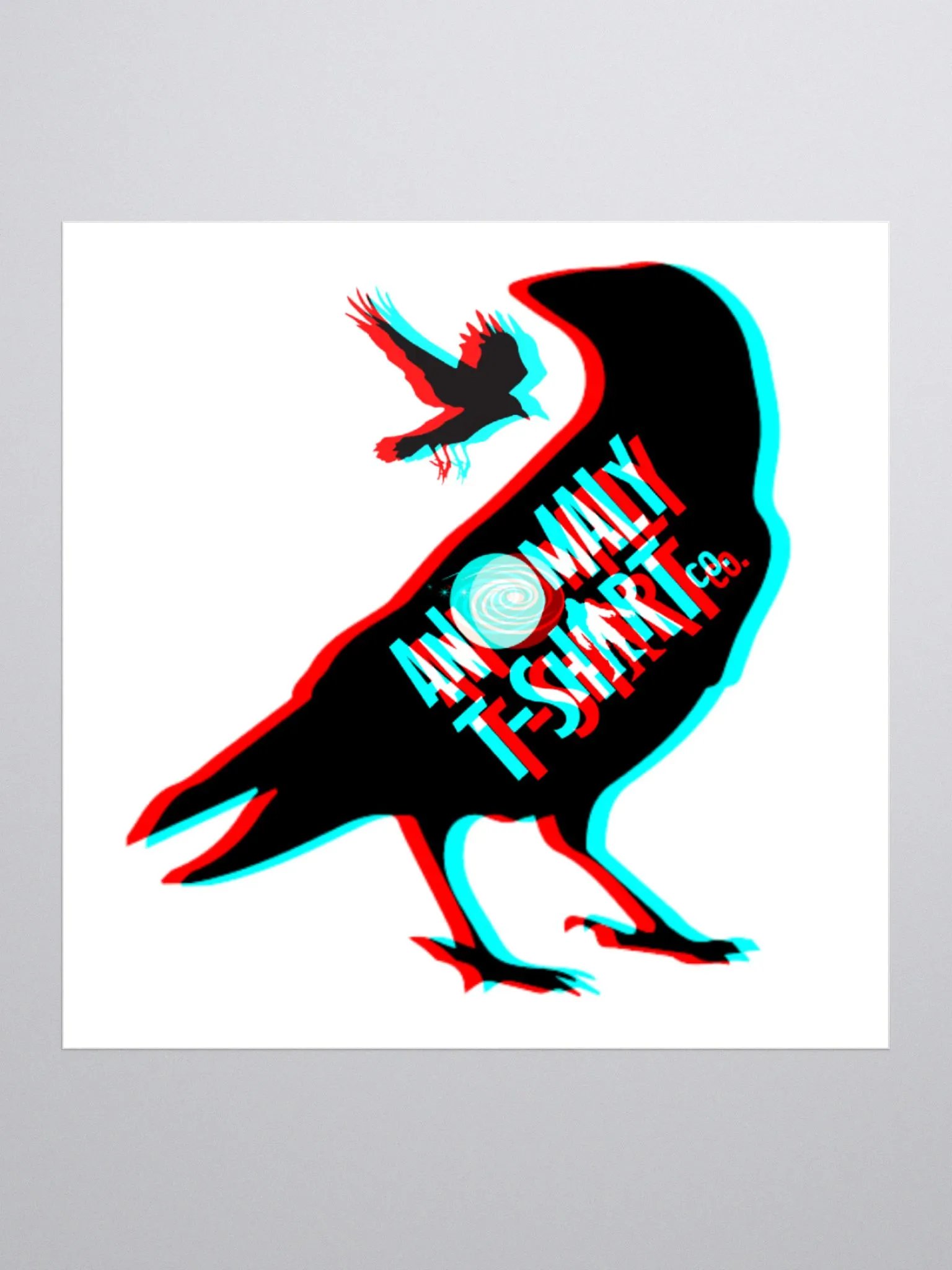 3D Anaglyph Raven Kiss Cut Stickers product image (2)