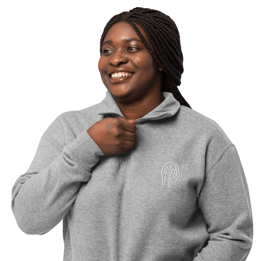 In My Head (grey bubble design) embroidered quarter zip product image (9)
