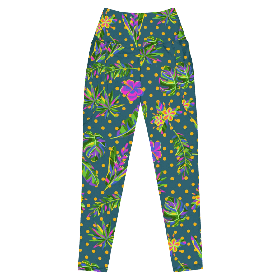 Green All-Over Print Leggings with Pockets product image (3)