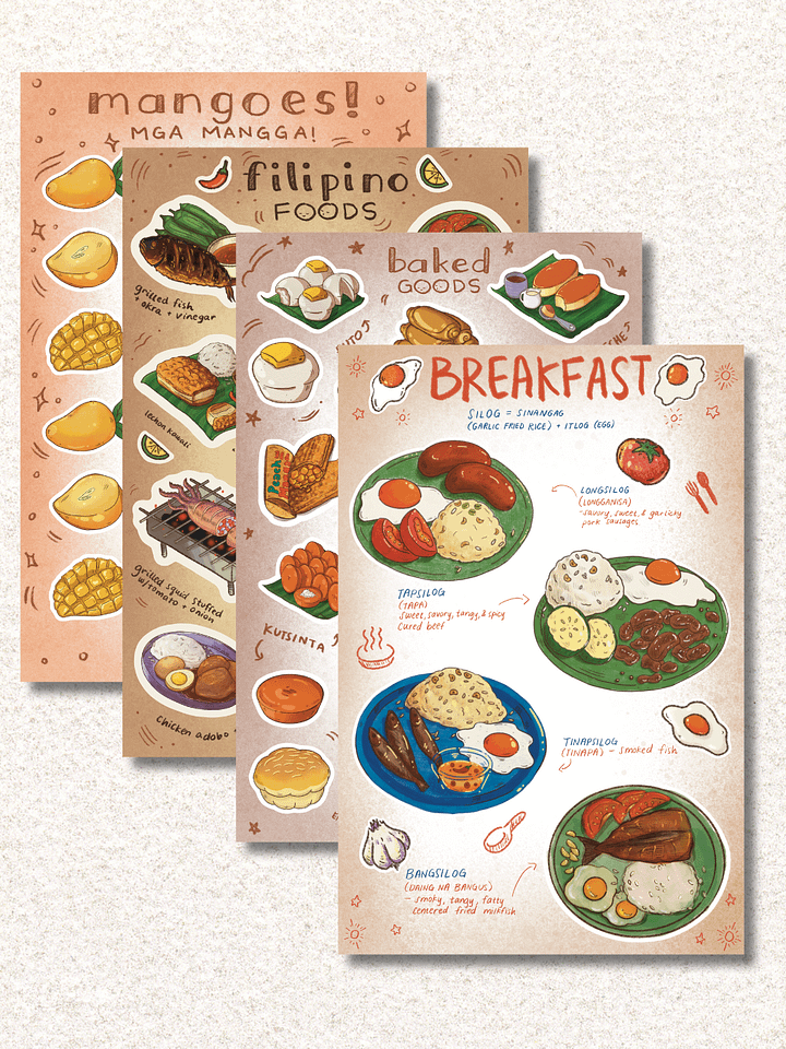 Filipino Food Sticker Sheets 4 Pack vinyl stickers product image (1)