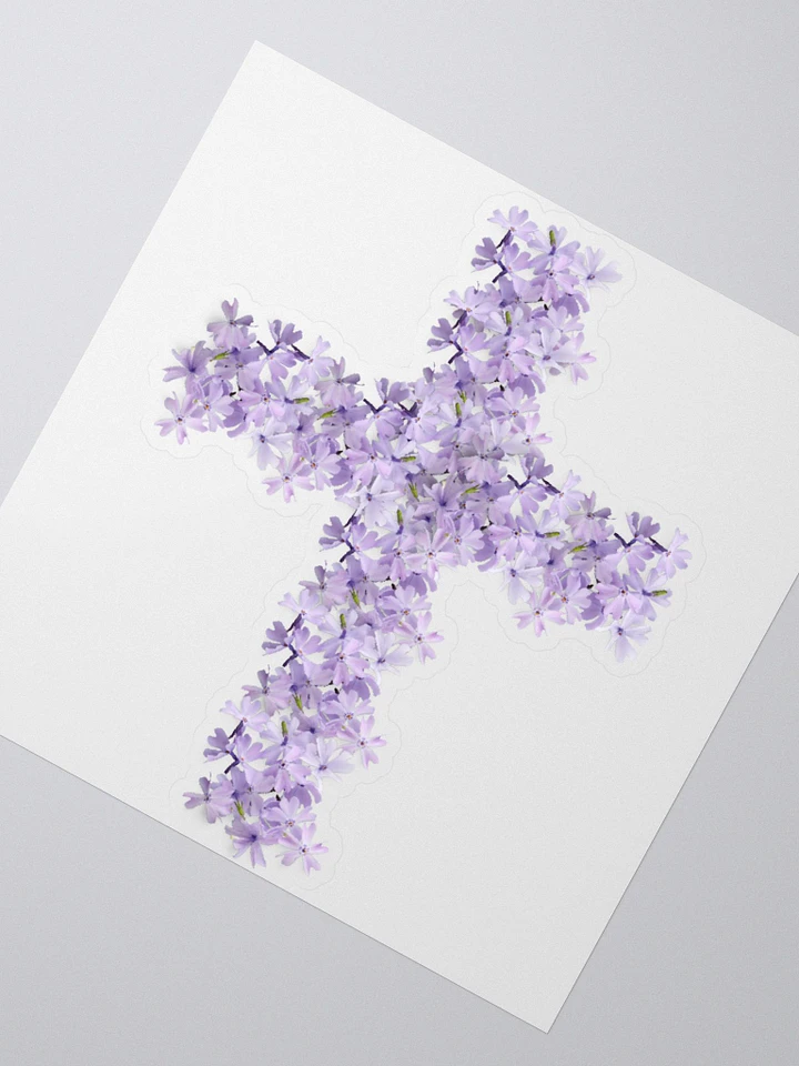 Lilac Floral Cross Sticker product image (1)