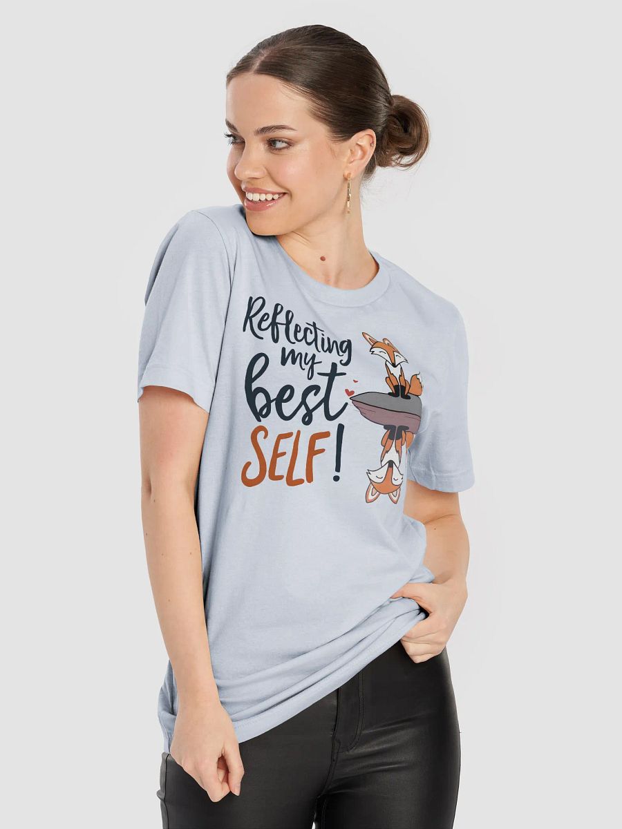 Reflecting My Best Self T-Shirt, Cute Fox Mindfulness Tee, Self Love Motivational Shirt, Positive Quote Graphic T-shirt product image (5)