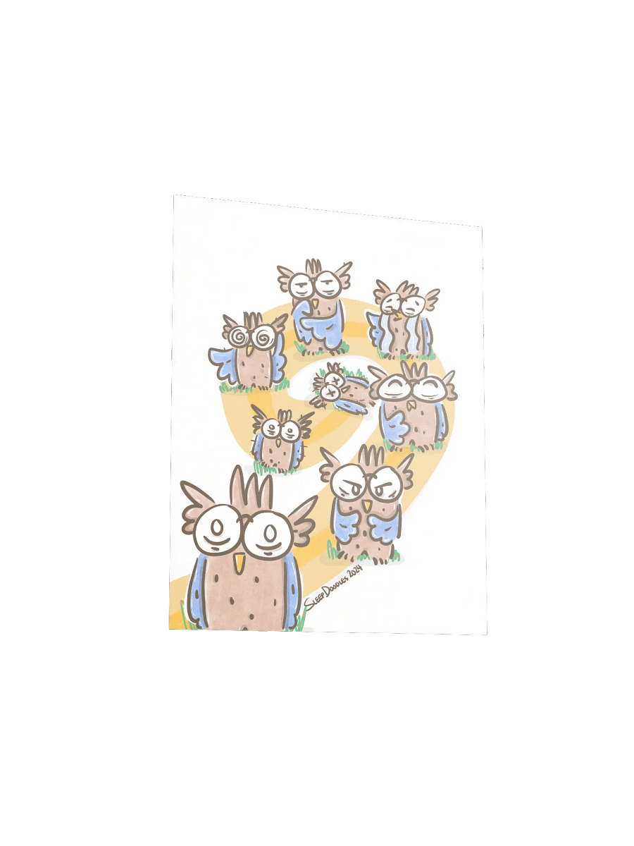 Owl Goes Down a Sleep Deprivation Spiral Poster 8" x 10" product image (3)