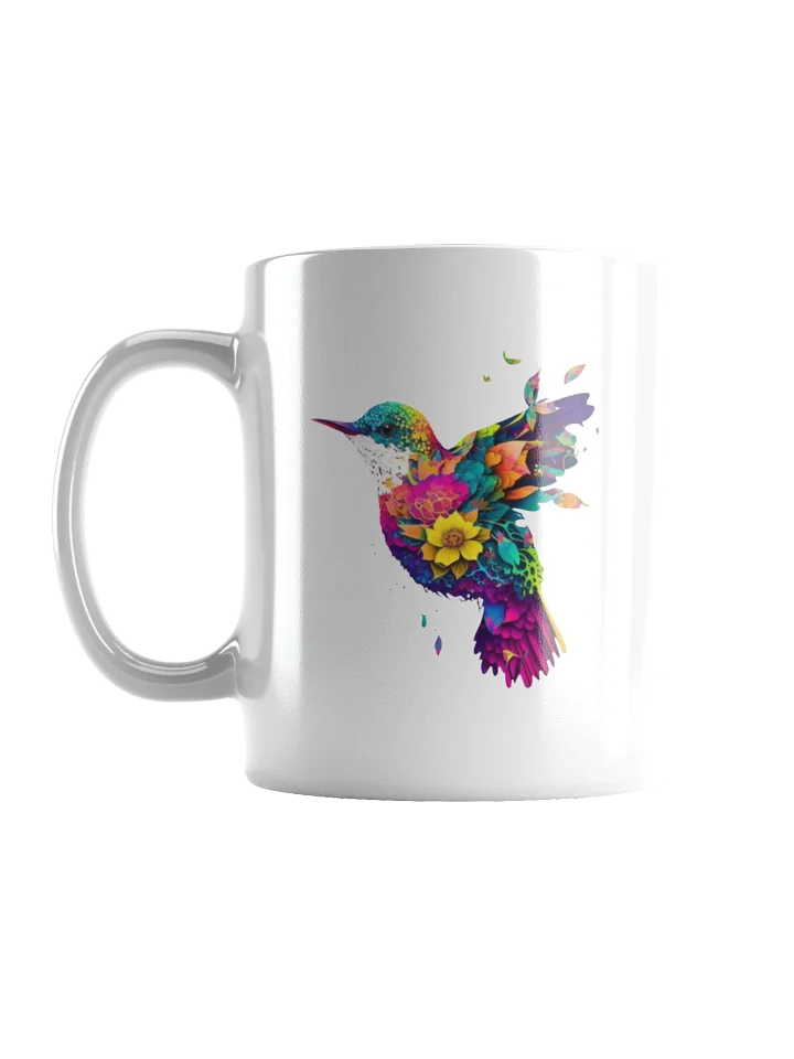Floral Hummingbird White Glossy Mug product image (2)