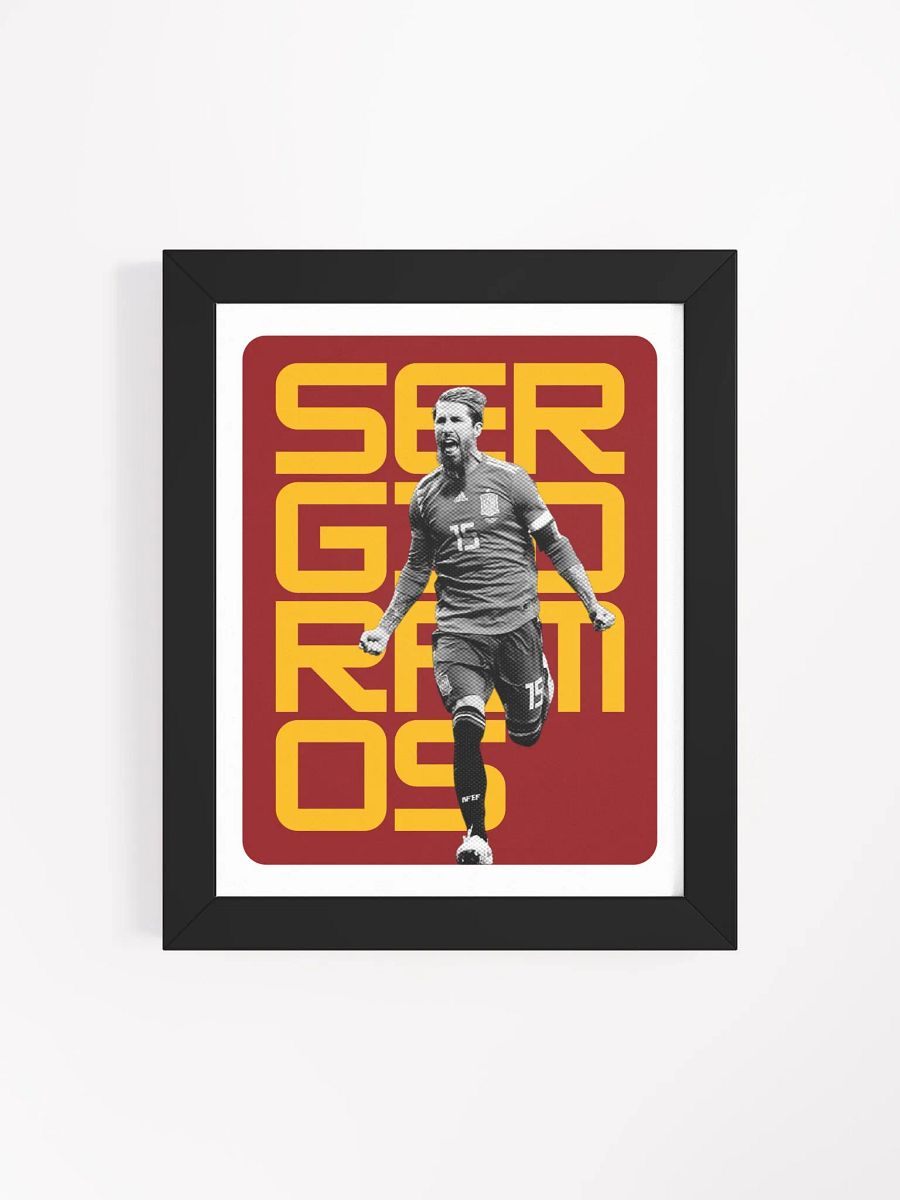 Sergio Ramos BW Spain Name Art Framed Print product image (4)
