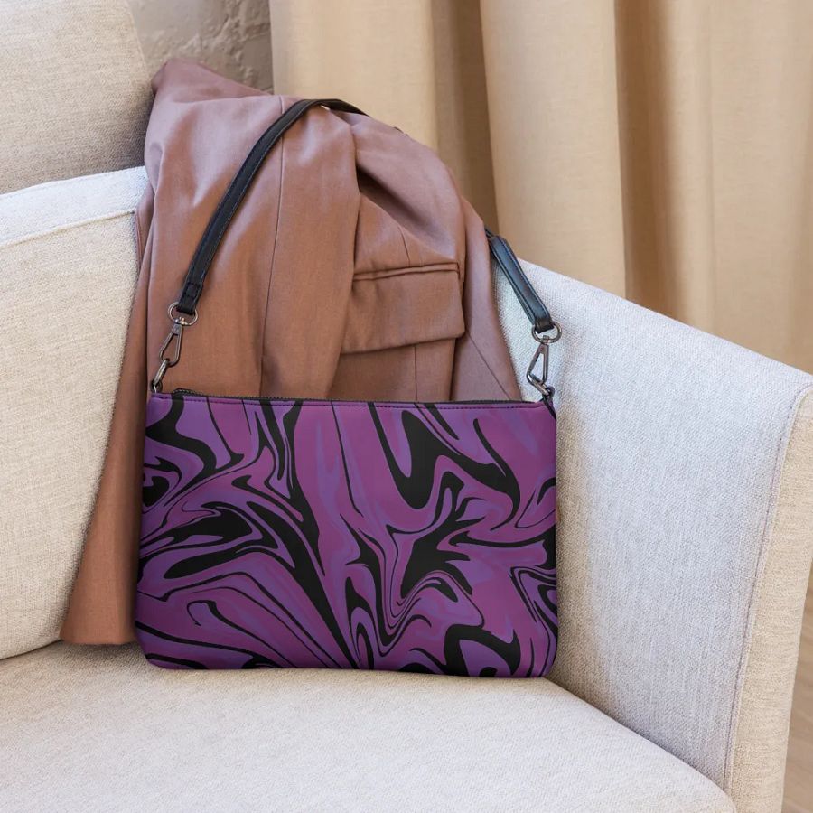 Purple Swirl Flip-Sided Faux Leather Crossbody Bag product image (8)