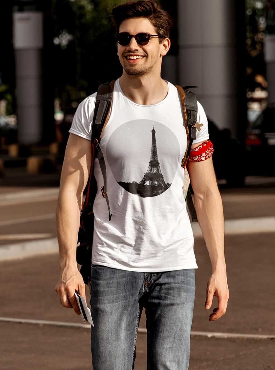 Eiffel Tower Minimalist Art Paris France Travel Souvenir T-Shirt product image (1)