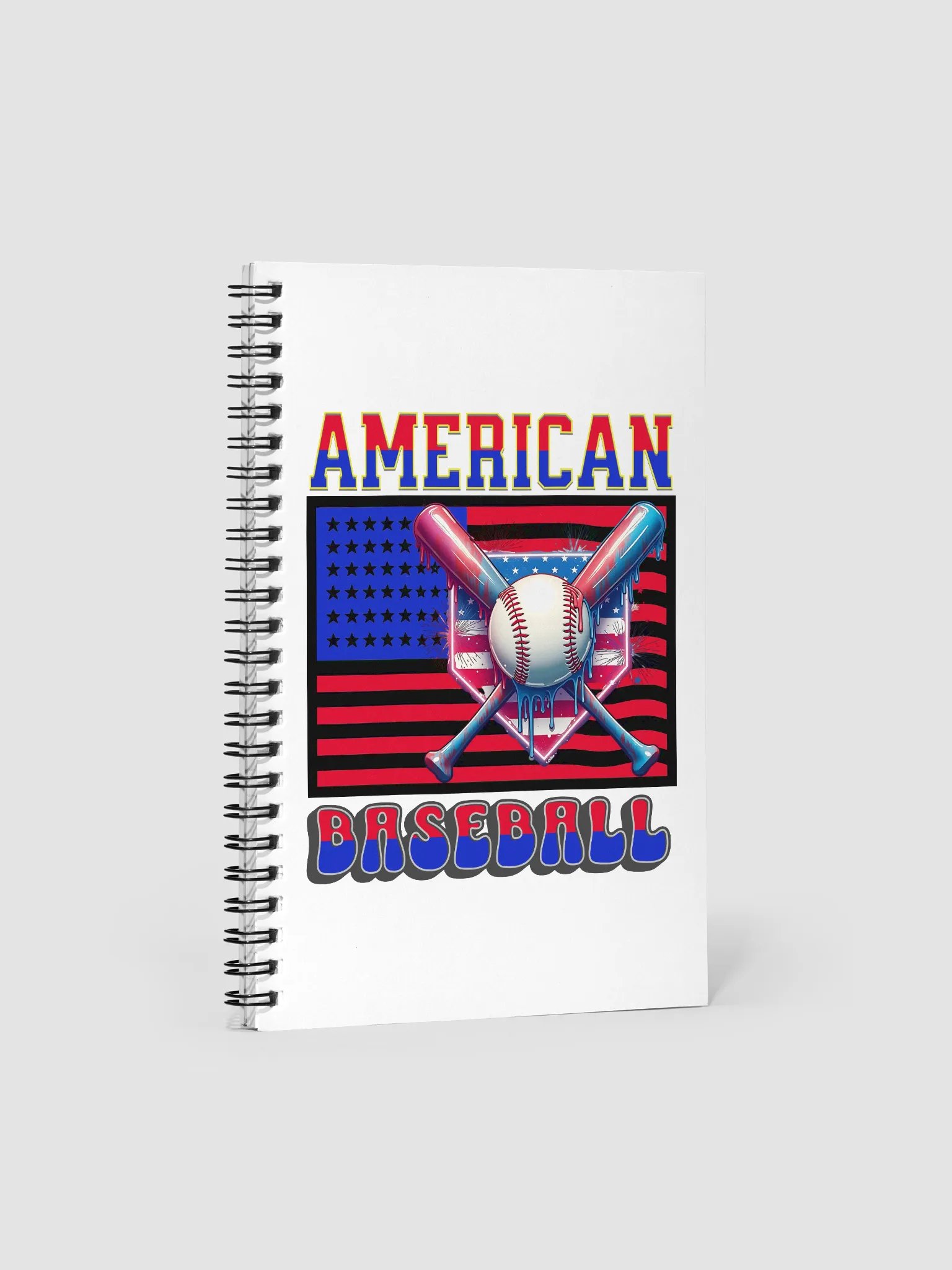 American Baseball Flag Spiral Notebook product image (2)