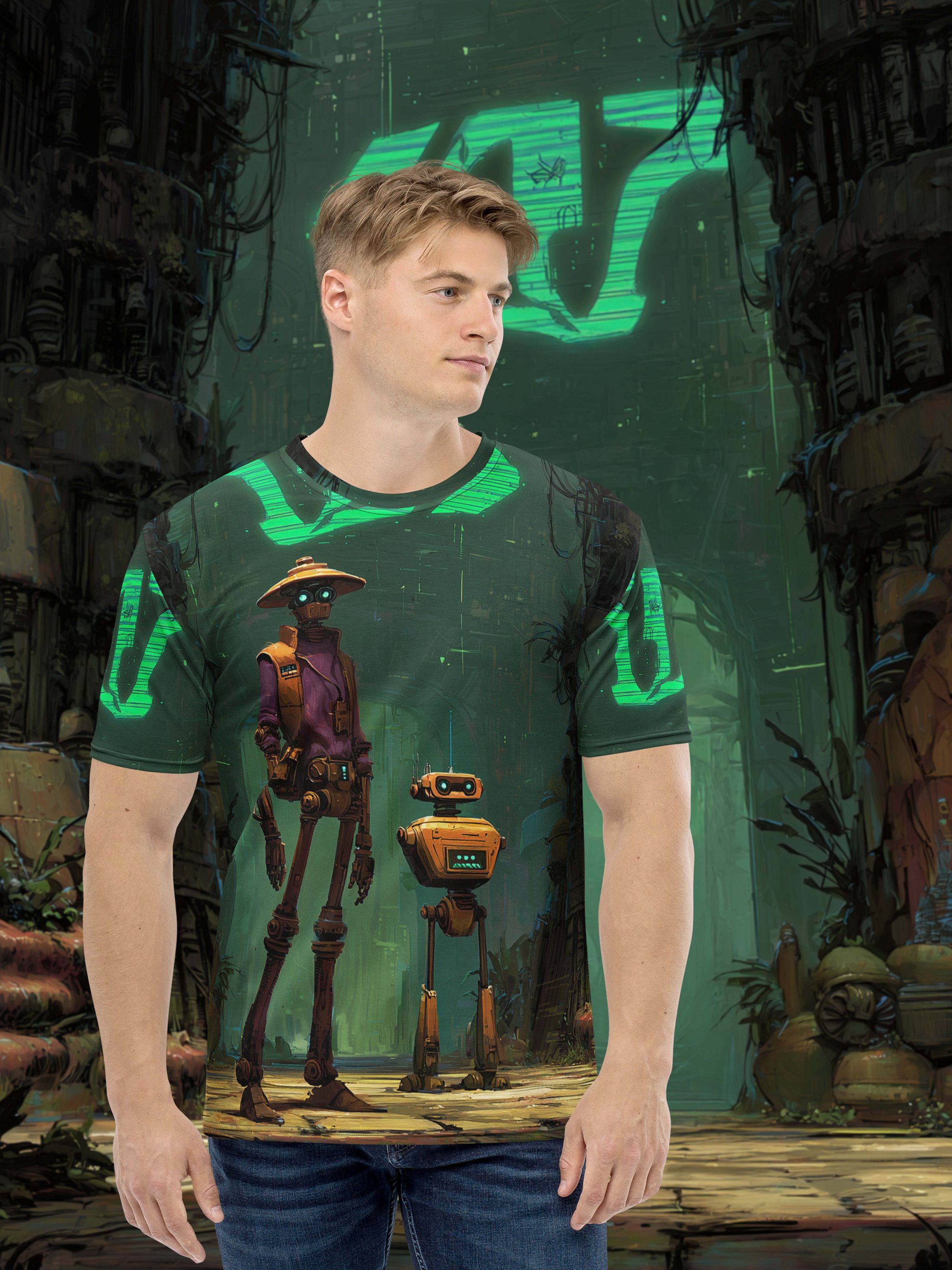 Circuit Outlaws – Retro Sci-Fi Robot T-Shirt product image (1)