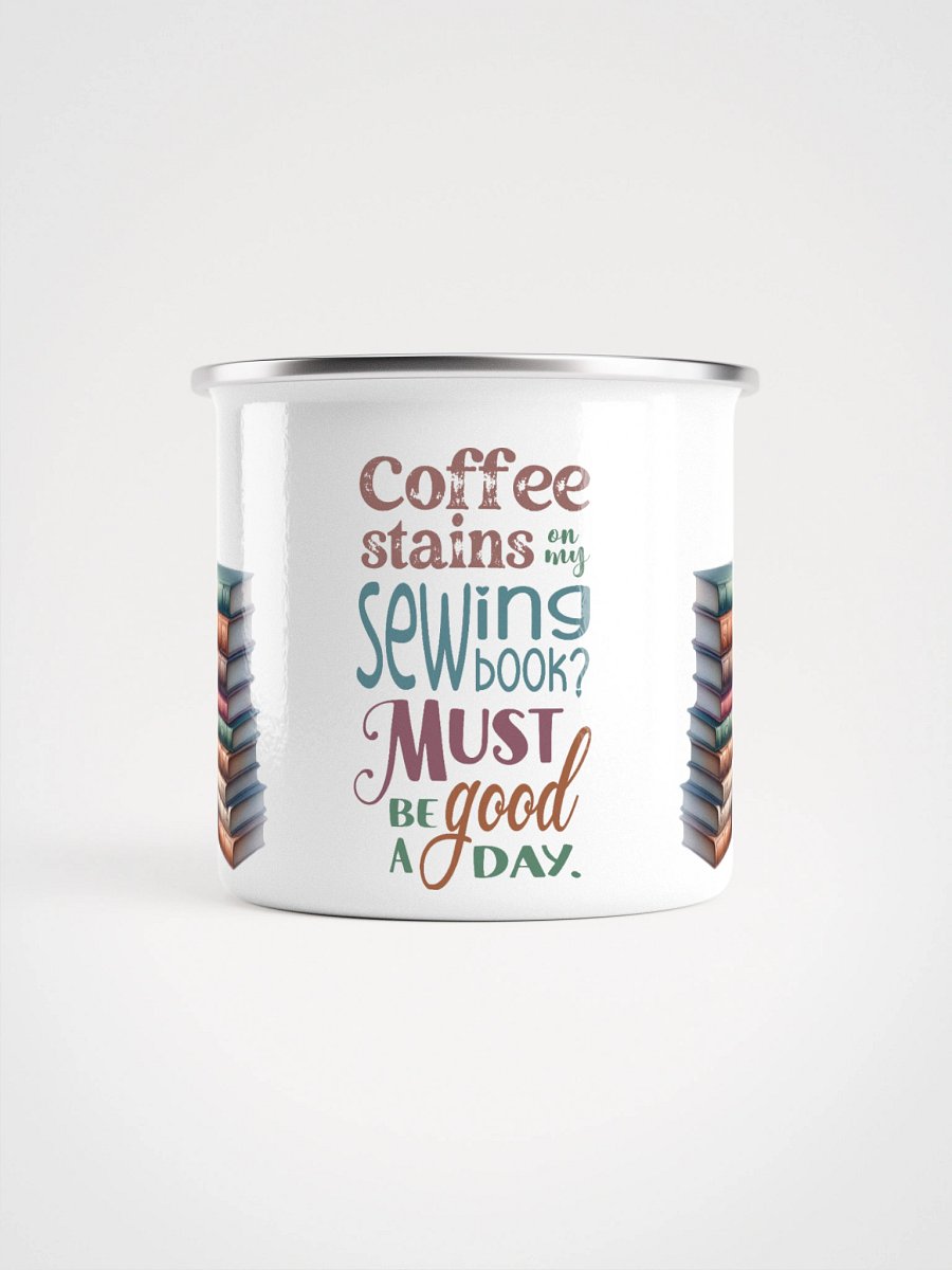 Whimsical Sewing Book Lover's Enamel Mug product image (2)