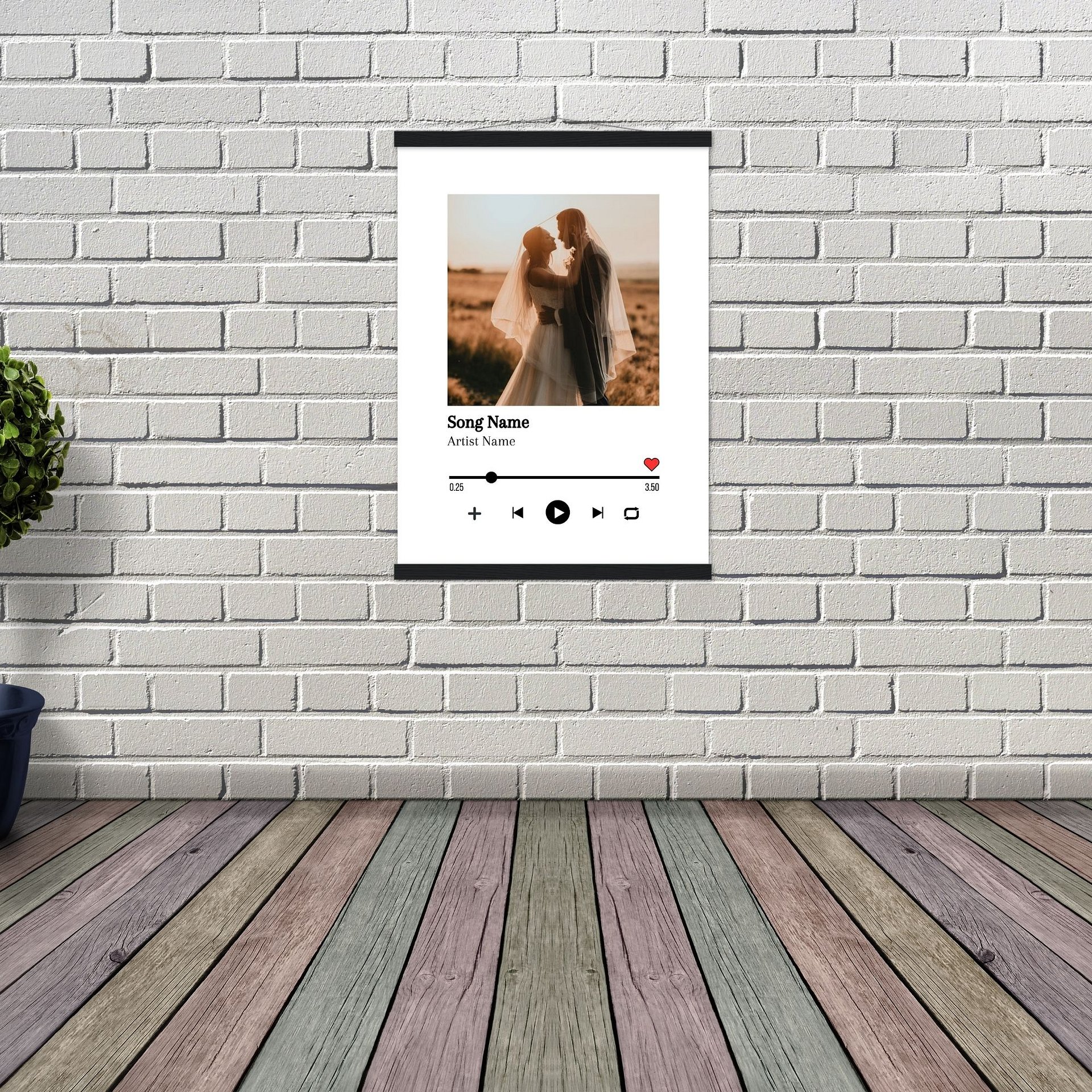 Personalised Music Player Plaque Favourite Song Canva Template product image (6)