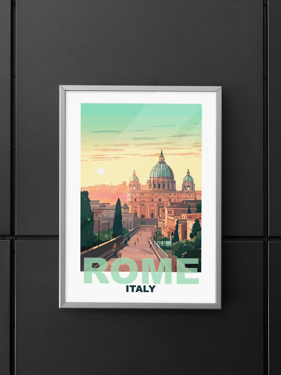 St. Peter's Basilica Vatican Cityscape, Rome Italy Sunset Poster, Historical Architecture Print, Italian Culture Wall Art, Travel Decor product image (5)