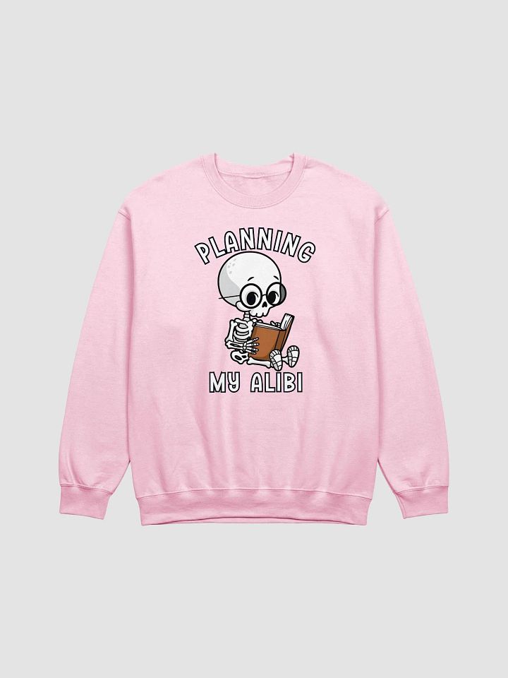 Cute Skeleton Planning An Alibi Halloween True Crime Podcast Sweatshirt product image (2)
