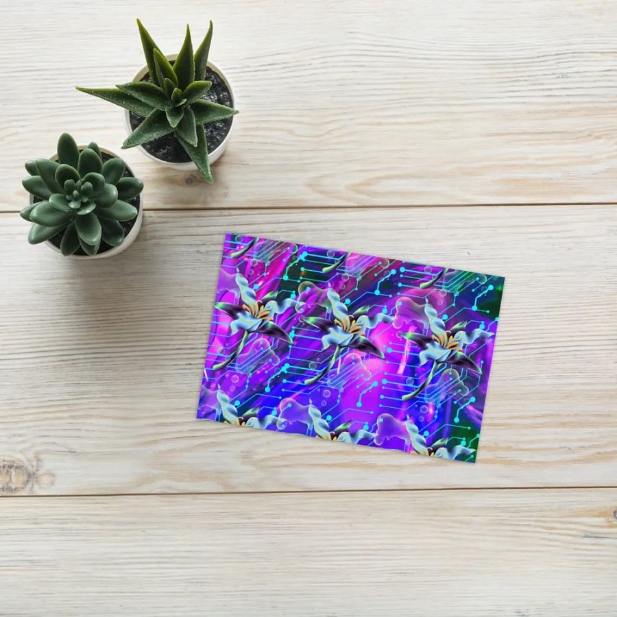 bright pink meta-magic greeting card product image (9)