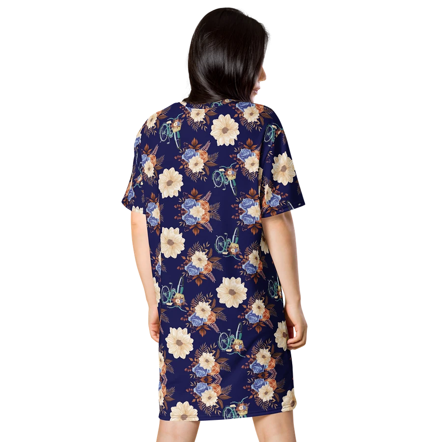 Vintage Vibes | Retro Blue Blossom and Bike T-Shirt Dress product image (3)