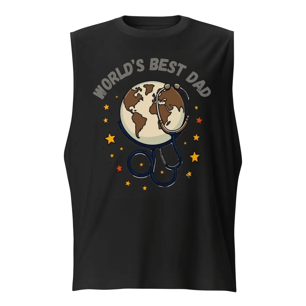 World's Best Dad Globe Stethoscope Muscle Tank product image (1)