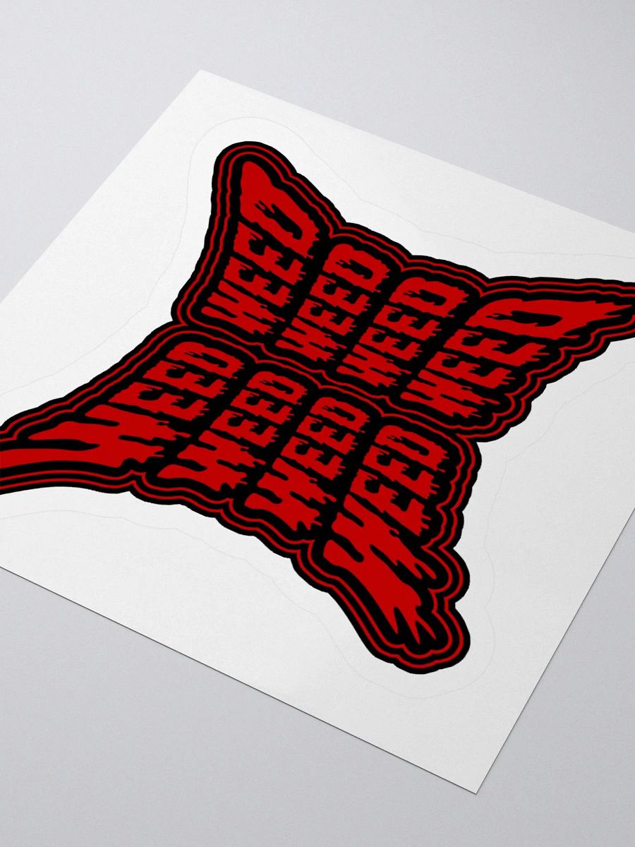 Red Black Weird Weed Stoner Sticker, Cannabis Butterfly 420 Art product image (3)