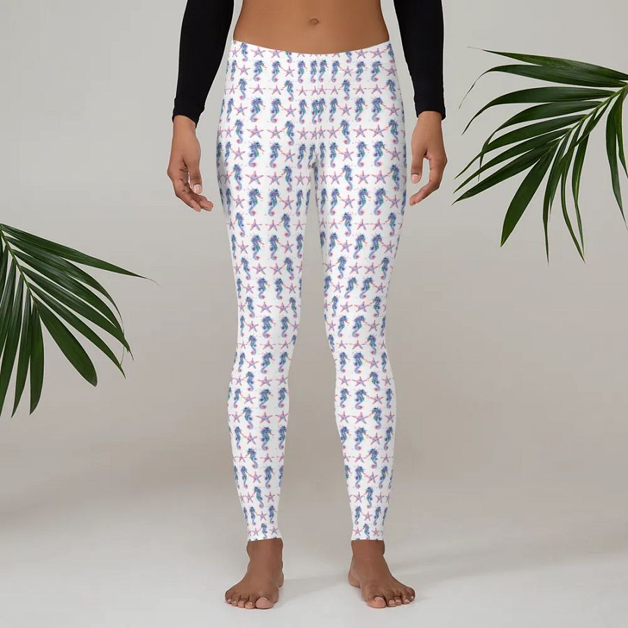 Colourful Seahorse And Starfish All-Over Print Leggings product image (4)