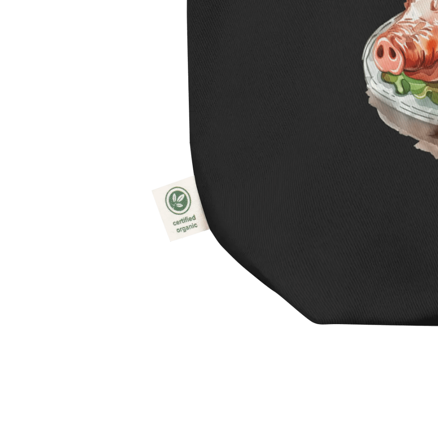 LECHON TOTE: VERSATILE USE, ORGANIC BLACK TOTE BAG, FILIPINO (DOUBLE-SIDED), PORK ROASTED PIG product image (4)
