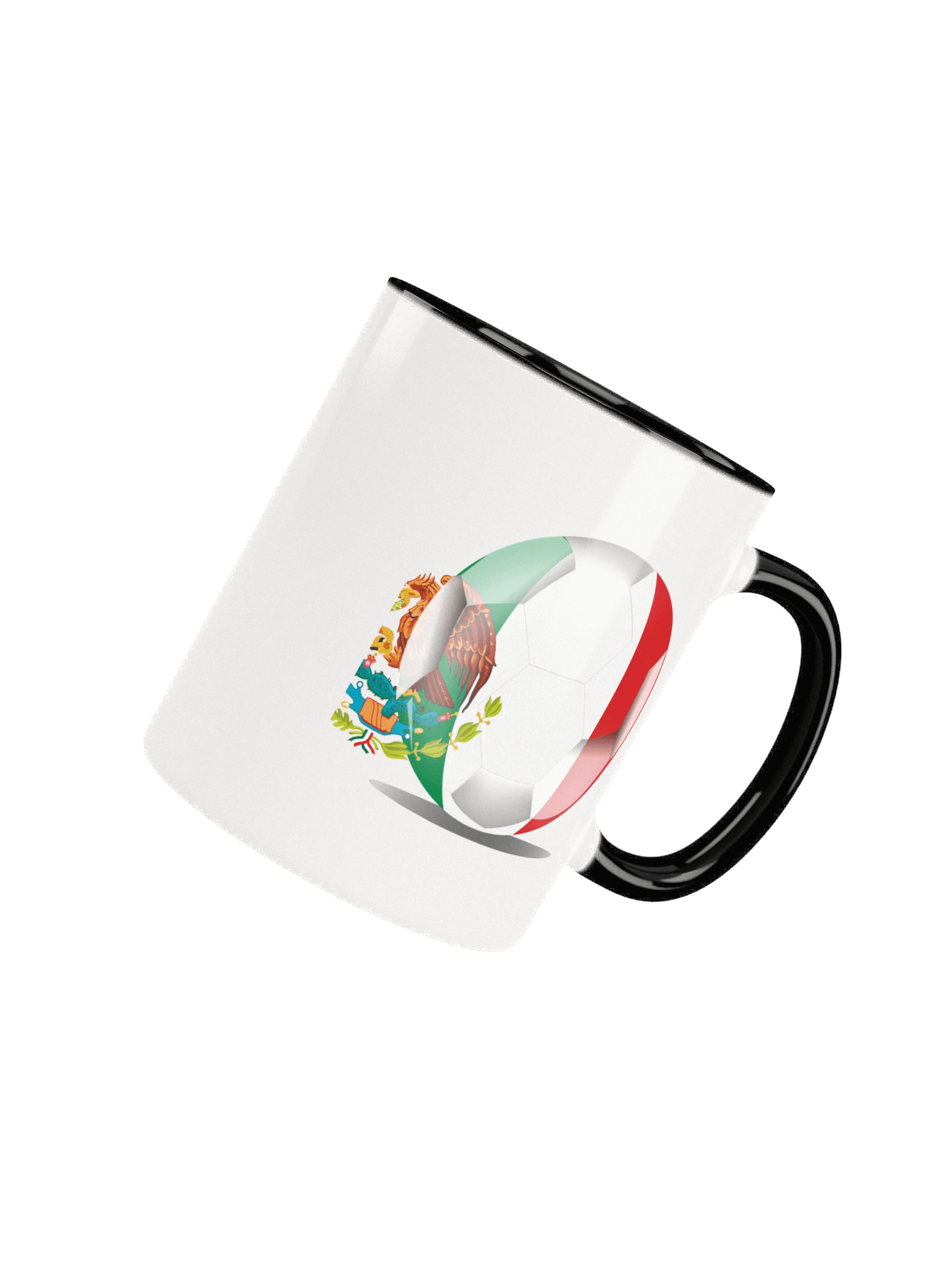 Mexico Flag Soccer Ball White Coffee Mug (Double Sided Print) product image (7)