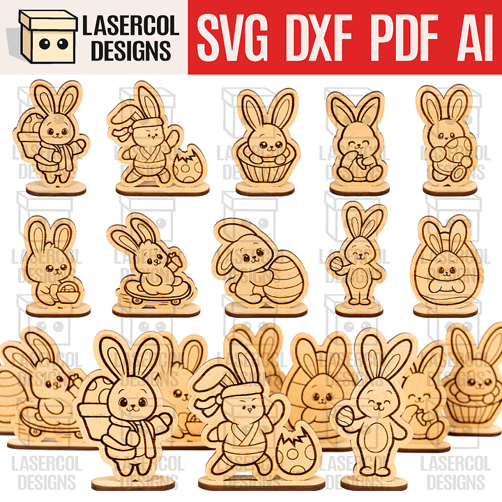 Easter Cutouts With Base Set 7 - Laser Cut Files product image (1)