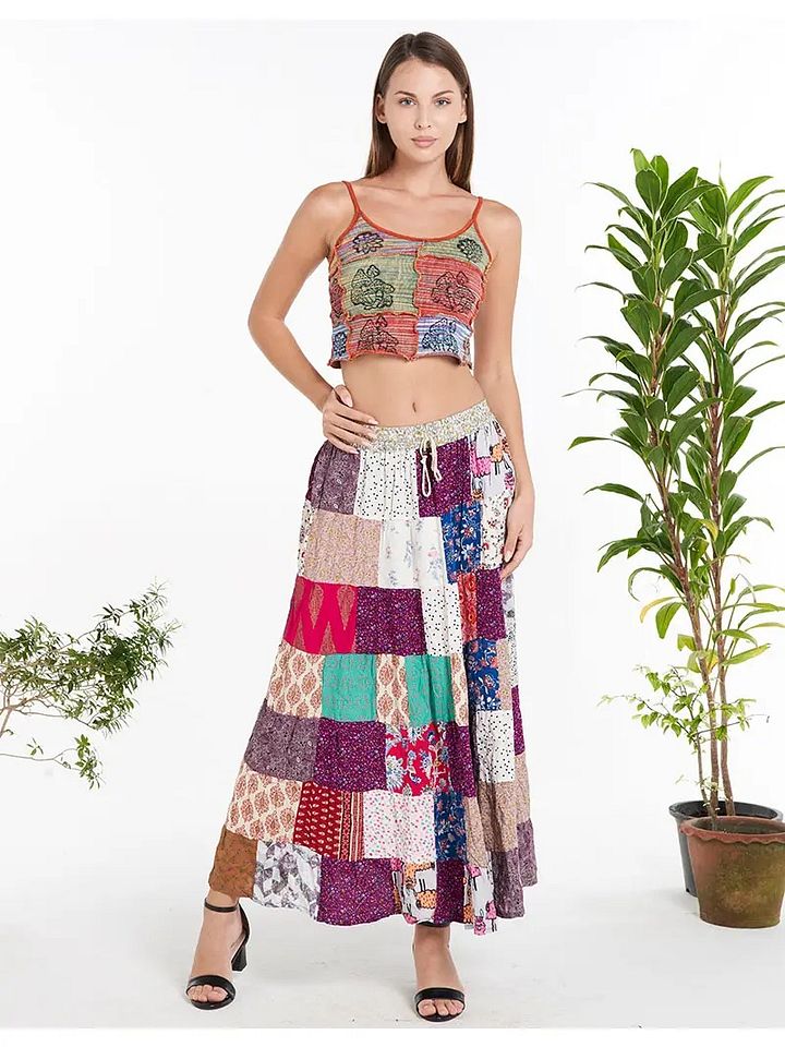 Cotton Patchwork Skirt (Light Colors) product image (1)