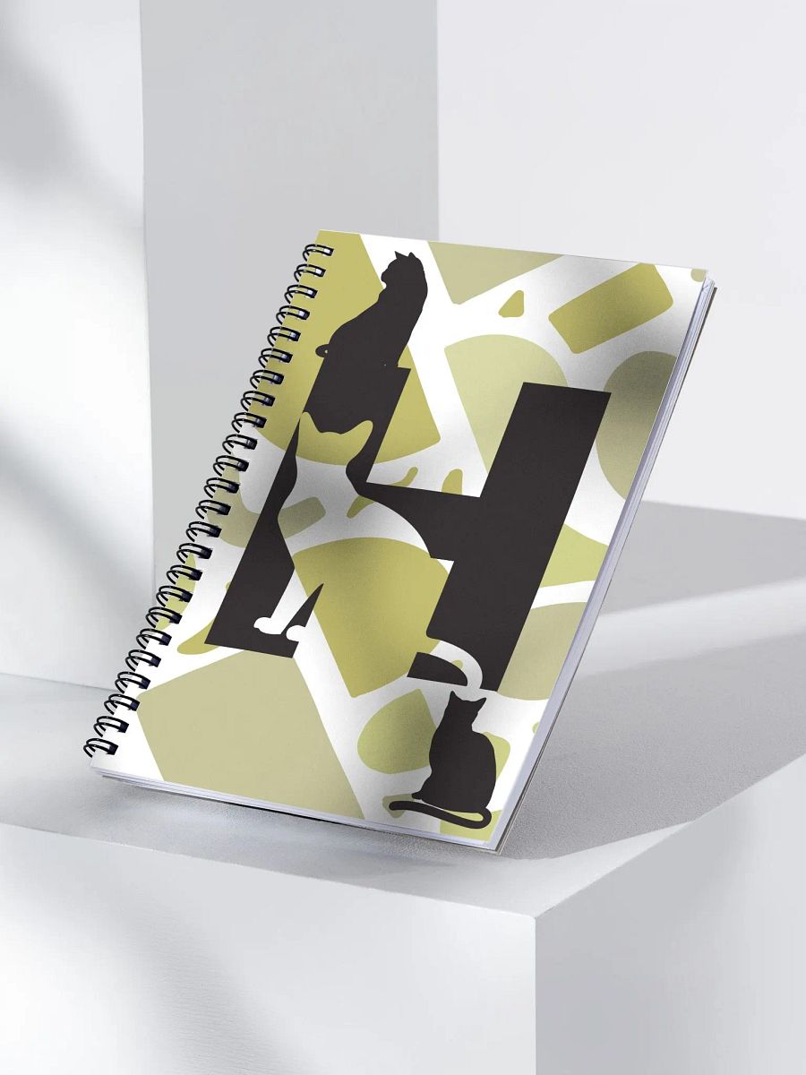 Monogram Letter H Cat Lover Geometric Greens Notebook product image (3)