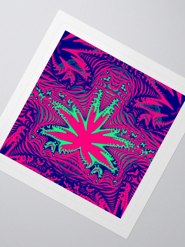 Cannabis Psychedelic Stoner Sticker, Hot Pink Blue Green Weird Weed Leaf Art product image (2)