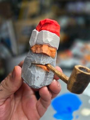 Working on Christmas ornaments like a madman right now.  Getting back into my groove again. #whittling #woodcarving #christmas #christmasornaments #folkart 