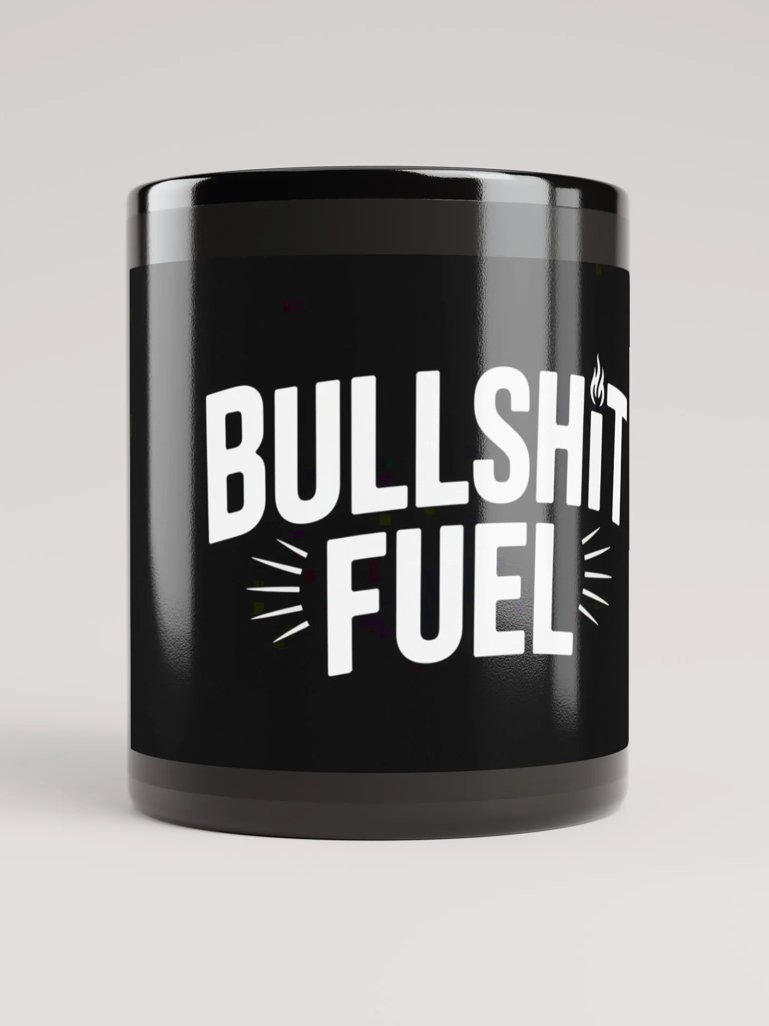 BULLSHIT FUEL Black Glossy Mug product image (9)