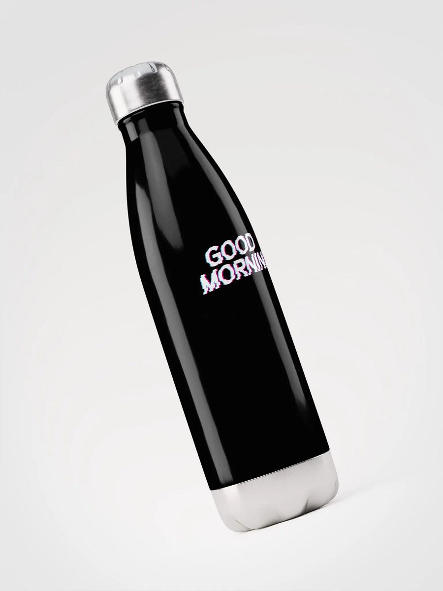 Good Morning Black Stainless Steel Water Bottle product image (3)
