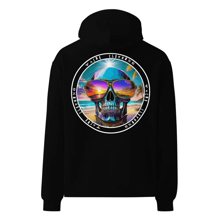 VACIO Beach Vibes Skull Premium Relaxed Fit Hoodie product image (5)